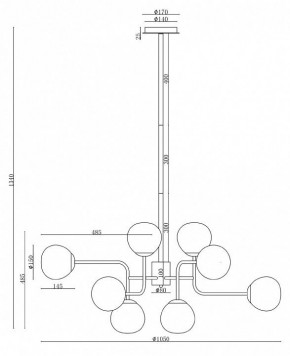 Люстра на штанге Maytoni Erich MOD221-PL-12-N в Можге - mozhga.mebel24.online | фото 3