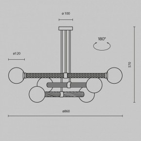 Люстра на штанге Maytoni Teatro MOD287PL-06BS в Можге - mozhga.mebel24.online | фото 3