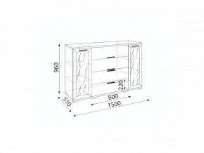 Мармарис (гостиная) М11 Комод-витрина в Можге - mozhga.mebel24.online | фото 2