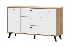 МИЛАН Комод 3 ящика двухстворчатый (Белый Матовый) в Можге - mozhga.mebel24.online | фото