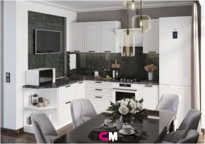 Модульная кухня Альфа холст белый в Можге - mozhga.mebel24.online | фото 1
