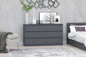 МС "Хилтон" Комод №5 1400 (6 ящ.) графит в Можге - mozhga.mebel24.online | фото