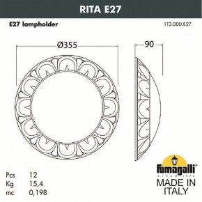 Накладной светильник Fumagalli Rita 1T3.000.000.AYE27 в Можге - mozhga.mebel24.online | фото 2