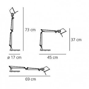 Настольная лампа офисная Artemide  A001300 в Можге - mozhga.mebel24.online | фото 4