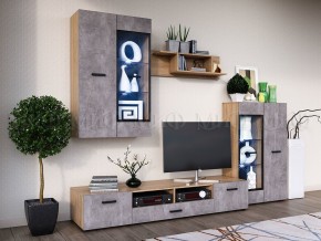 Нэнси New Тумба ТВ ЛДСП (2дв.+1ящ.) Бетон светлый/Сонома в Можге - mozhga.mebel24.online | фото 3