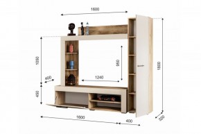 НИКОЛЬ Гостиная (Дуб крафт серый/софт айвори) в Можге - mozhga.mebel24.online | фото 2