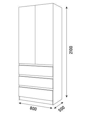 ПАРУС Шкаф 2-х ств. 800 в Можге - mozhga.mebel24.online | фото 3