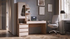 ПИФАГОР Стол компьютерный (дуб вотан/кашемир) в Можге - mozhga.mebel24.online | фото