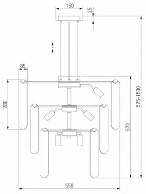 Подвесная люстра Eurosvet Claire 60171 золото в Можге - mozhga.mebel24.online | фото 5