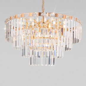 Подвесная люстра Eurosvet Elegante 10130/10 золото/прозрачный хрусталь Strotskis в Можге - mozhga.mebel24.online | фото