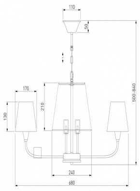 Подвесная люстра Eurosvet Milos 60153/6 латунь в Можге - mozhga.mebel24.online | фото 3