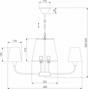 Подвесная люстра Eurosvet Milos 60153/8 латунь в Можге - mozhga.mebel24.online | фото 5