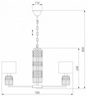 Подвесная люстра Eurosvet Zaffiro 10099/8 хром/прозрачный хрусталь Strotskis (новый абажур) в Можге - mozhga.mebel24.online | фото 5