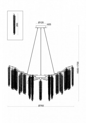 Подвесная люстра Freya Mineral FR1010PL-10G в Можге - mozhga.mebel24.online | фото 2
