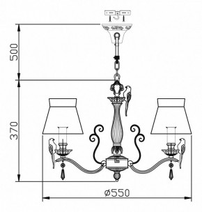 Подвесная люстра Maytoni Bird ARM013-03-W в Можге - mozhga.mebel24.online | фото 6