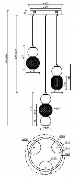 Подвесная люстра Maytoni Drop MOD273PL-L33G3K в Можге - mozhga.mebel24.online | фото 2