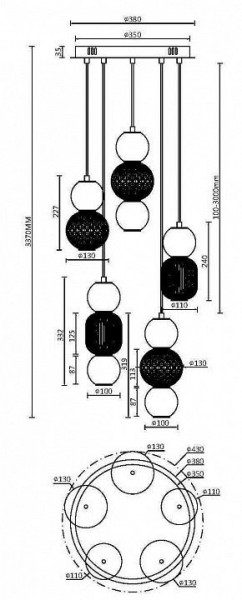 Подвесная люстра Maytoni Drop MOD273PL-L80CH3K в Можге - mozhga.mebel24.online | фото 3
