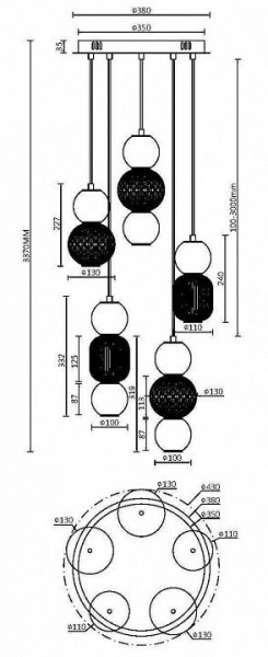Подвесная люстра Maytoni Drop MOD273PL-L80G3K в Можге - mozhga.mebel24.online | фото 2