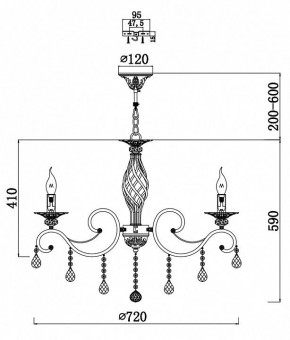 Подвесная люстра Maytoni Grace RC247-PL-08-R в Можге - mozhga.mebel24.online | фото 3