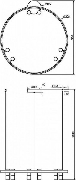 Подвесная люстра Maytoni Halo MOD102PL-L42BK в Можге - mozhga.mebel24.online | фото 4