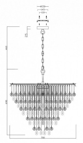 Подвесная люстра Maytoni Linn MOD091PL-09CH в Можге - mozhga.mebel24.online | фото 3