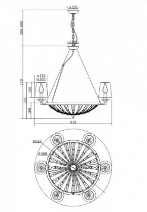 Подвесная люстра Maytoni Pantheon H021PL-06CH в Можге - mozhga.mebel24.online | фото 5