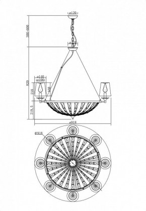 Подвесная люстра Maytoni Pantheon H021PL-08CH в Можге - mozhga.mebel24.online | фото 4