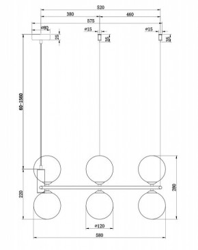 Подвесная люстра Maytoni Ring MOD013PL-06B в Можге - mozhga.mebel24.online | фото 4