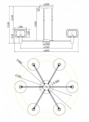 Подвесная люстра Maytoni Vision MOD411PL-06G в Можге - mozhga.mebel24.online | фото 6