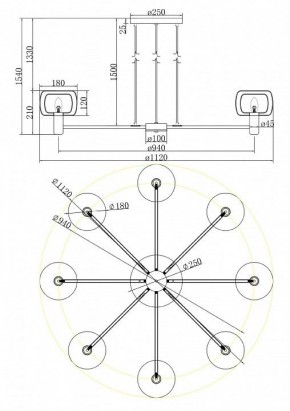 Подвесная люстра Maytoni Vision MOD411PL-08G в Можге - mozhga.mebel24.online | фото 4