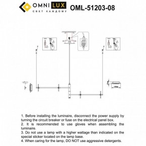 Подвесная люстра Omnilux Indovero OML-51203-08 в Можге - mozhga.mebel24.online | фото 3