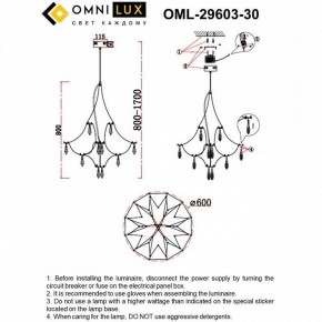 Подвесная люстра Omnilux Perelli OML-29603-30 в Можге - mozhga.mebel24.online | фото 10