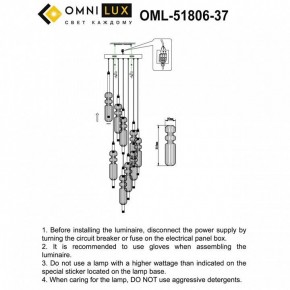 Подвесная люстра Omnilux Vepri OML-51806-37 в Можге - mozhga.mebel24.online | фото 9