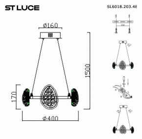 Подвесная люстра ST-Luce Enigma SL6018.203.48 в Можге - mozhga.mebel24.online | фото 4
