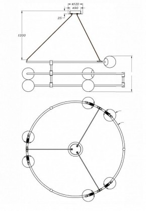 Подвесной светильник Maytoni Balance MOD317PL-06B в Можге - mozhga.mebel24.online | фото 3