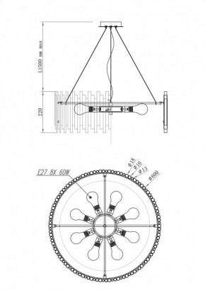 Подвесной светильник Maytoni Coliseo MOD135PL-08BS в Можге - mozhga.mebel24.online | фото 5