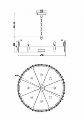 Подвесной светильник Maytoni Puntes MOD043PL-08CH в Можге - mozhga.mebel24.online | фото 4