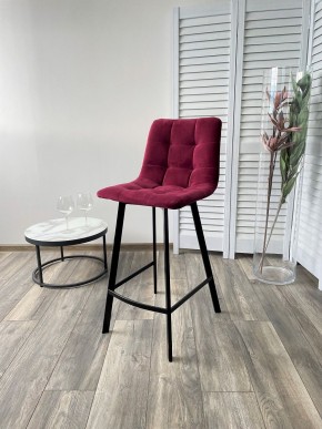 Полубарный стул CHILLI-QB SQUARE винный #16, велюр / черный каркас (H=66cm) М-City в Можге - mozhga.mebel24.online | фото 4