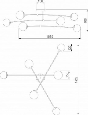 Потолочная люстра Eurosvet Netz 30181/6 латунь в Можге - mozhga.mebel24.online | фото 3