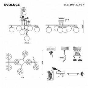Потолочная люстра EVOLUCE SIERRA SLE1195-302-07 в Можге - mozhga.mebel24.online | фото 7