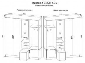 Прихожая Дуся 1.7 УНИ (Дуб Бунратти/Белый Бриллиант) в Можге - mozhga.mebel24.online | фото 2