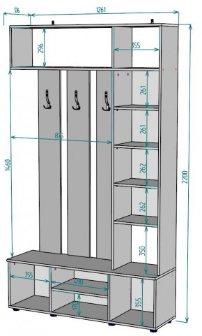 Прихожая с зеркалом V19_M в Можге - mozhga.mebel24.online | фото 2