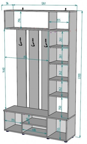 Прихожая с зеркалом V20_M в Можге - mozhga.mebel24.online | фото 2