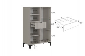 РИЧ Комод 2 со стеклом в Можге - mozhga.mebel24.online | фото 3