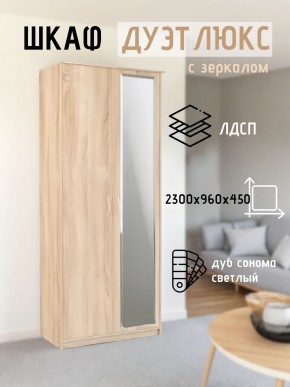 Шкаф 2-х створчатый Дуэт Люкс с зеркалом в Можге - mozhga.mebel24.online | фото 7