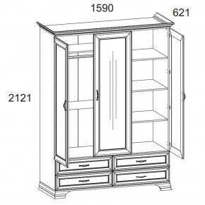 Шкаф 3D4S Z, TIFFANY, цвет вудлайн кремовый в Можге - mozhga.mebel24.online | фото 2