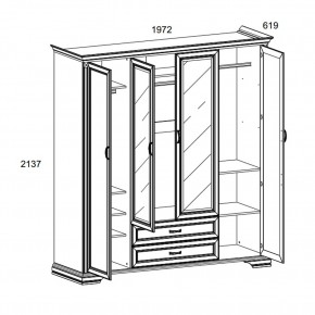 Шкаф 4D2S Z , MONAKO, цвет Сосна винтаж в Можге - mozhga.mebel24.online | фото