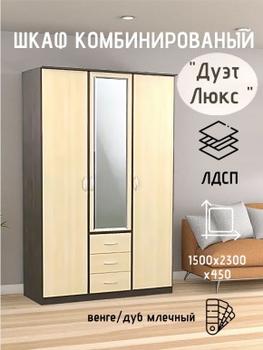 Шкаф комбинированный Дуэт Люкс с зеркалом в Можге - mozhga.mebel24.online | фото 3