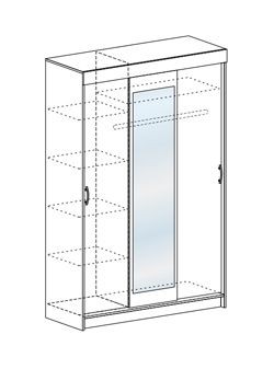 Шкаф-купе Басса ШКК 551 шимо шимо светлый/темный в Можге - mozhga.mebel24.online | фото 3