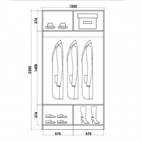 Шкаф-купе ХИТ 23-4-12/2-66 (420) в Можге - mozhga.mebel24.online | фото 2